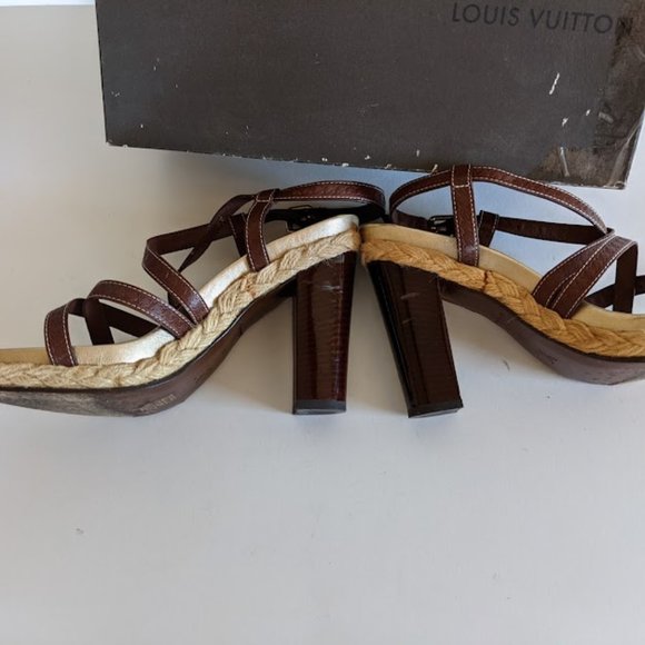 Authentic Louis Vuitton Strap Wedge Platforms - Picture 4 of 12